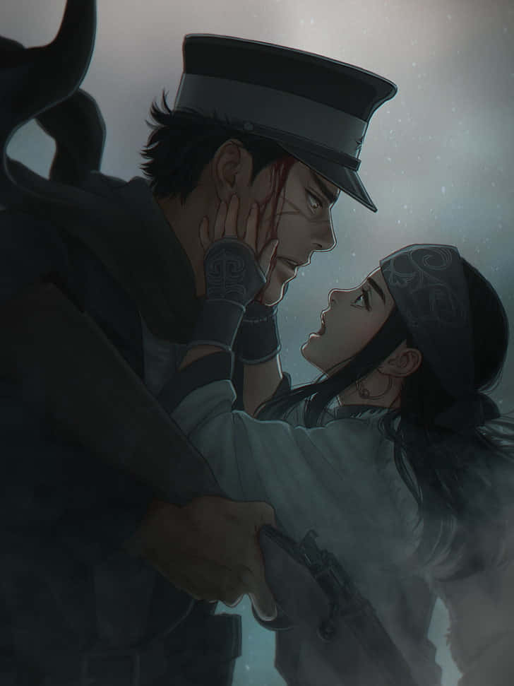 Asirpa Holding Sugimoto Face Romance Anime