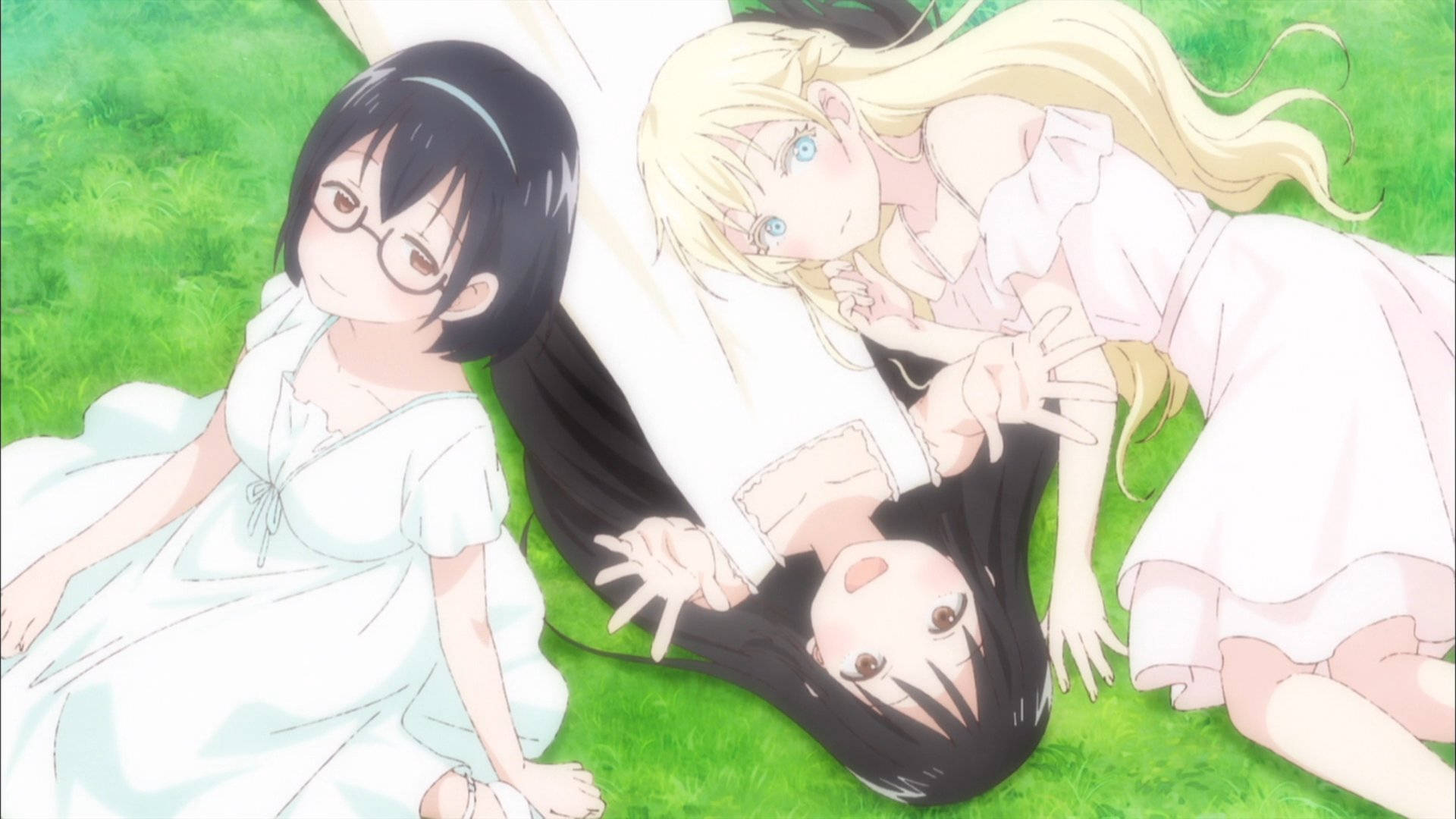 Asobi Asobase In The Field Background