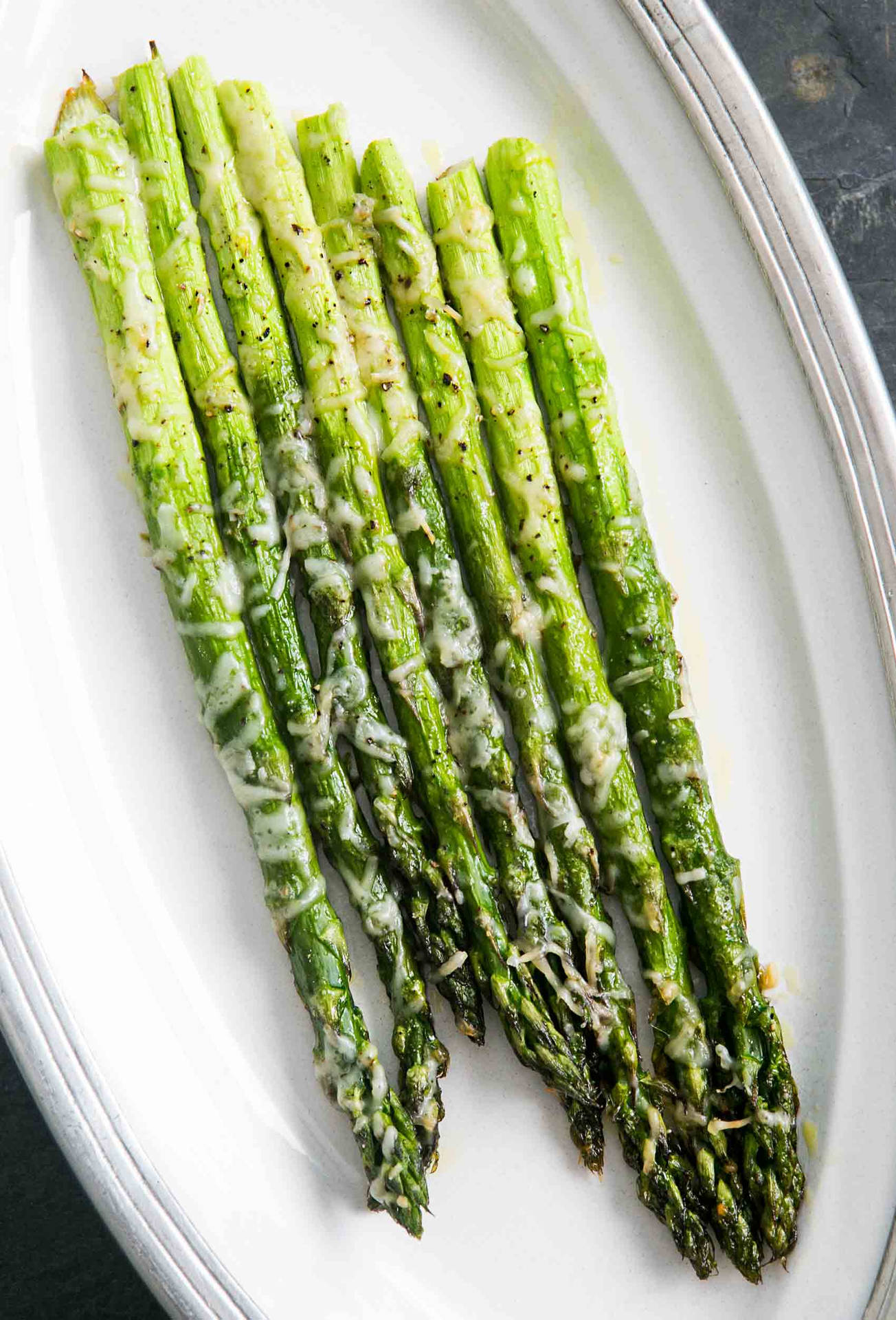 Asparagus Baked With Garlic Parmesan Cheese Background