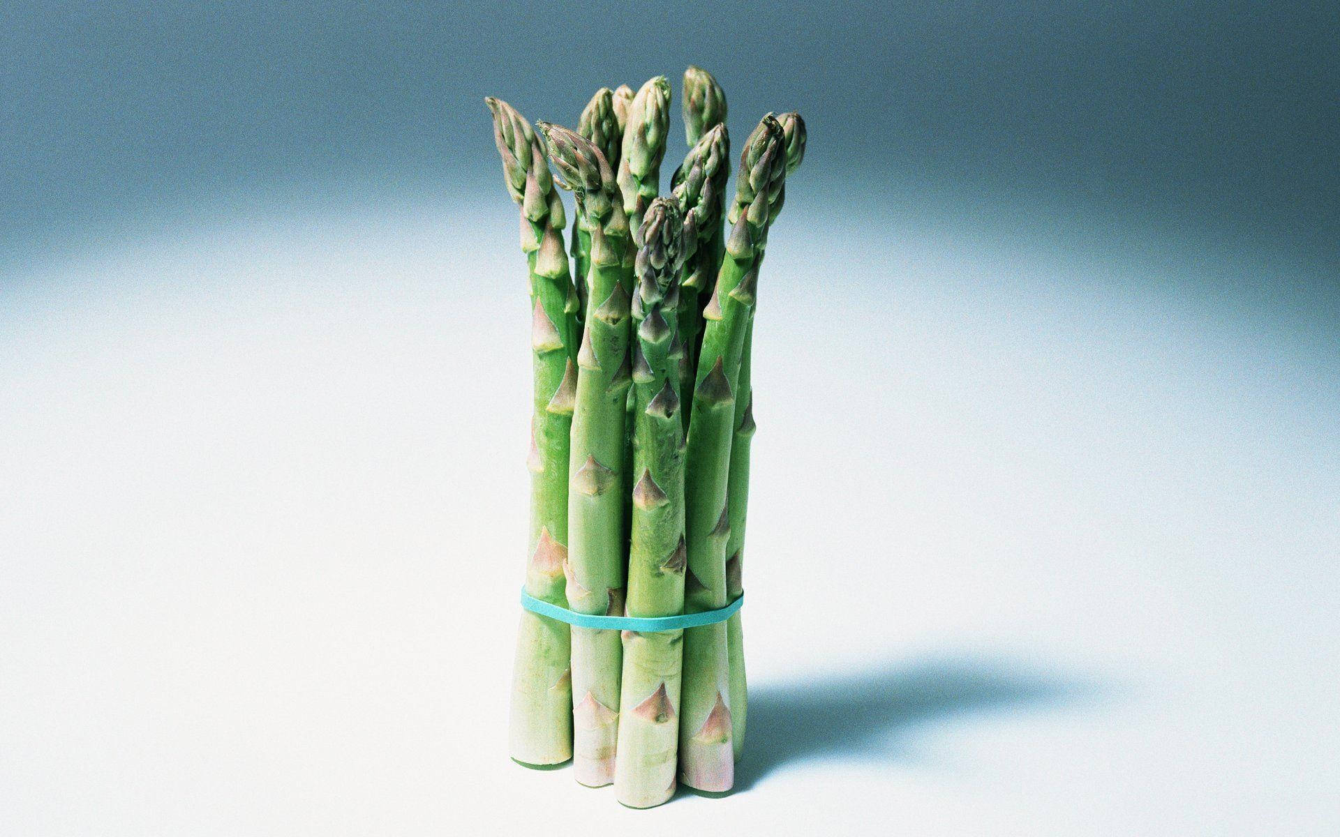 Asparagus Bunch Tied With Rubber Band Background