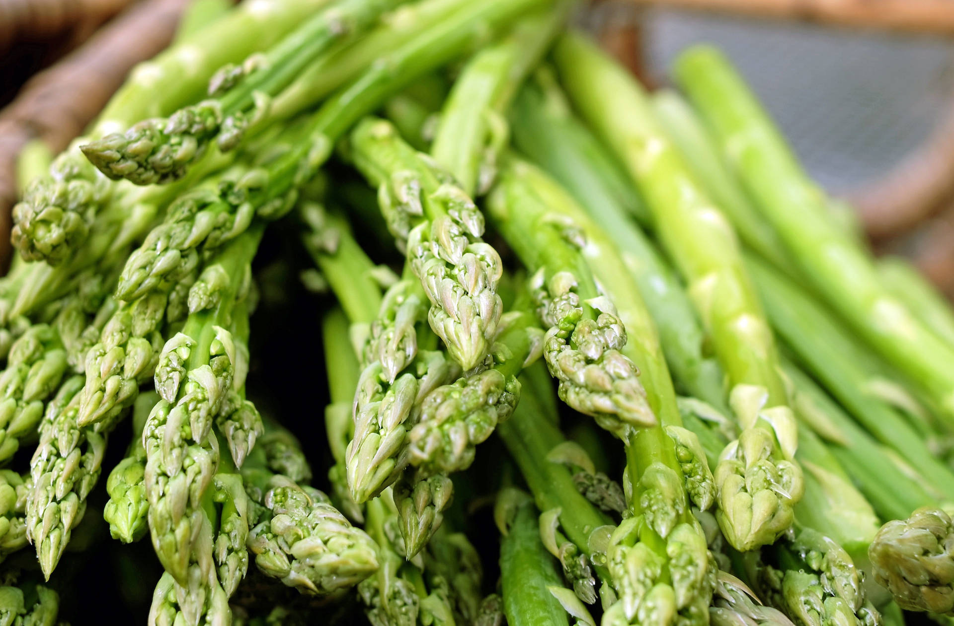 Asparagus With Young Green Shoots Background