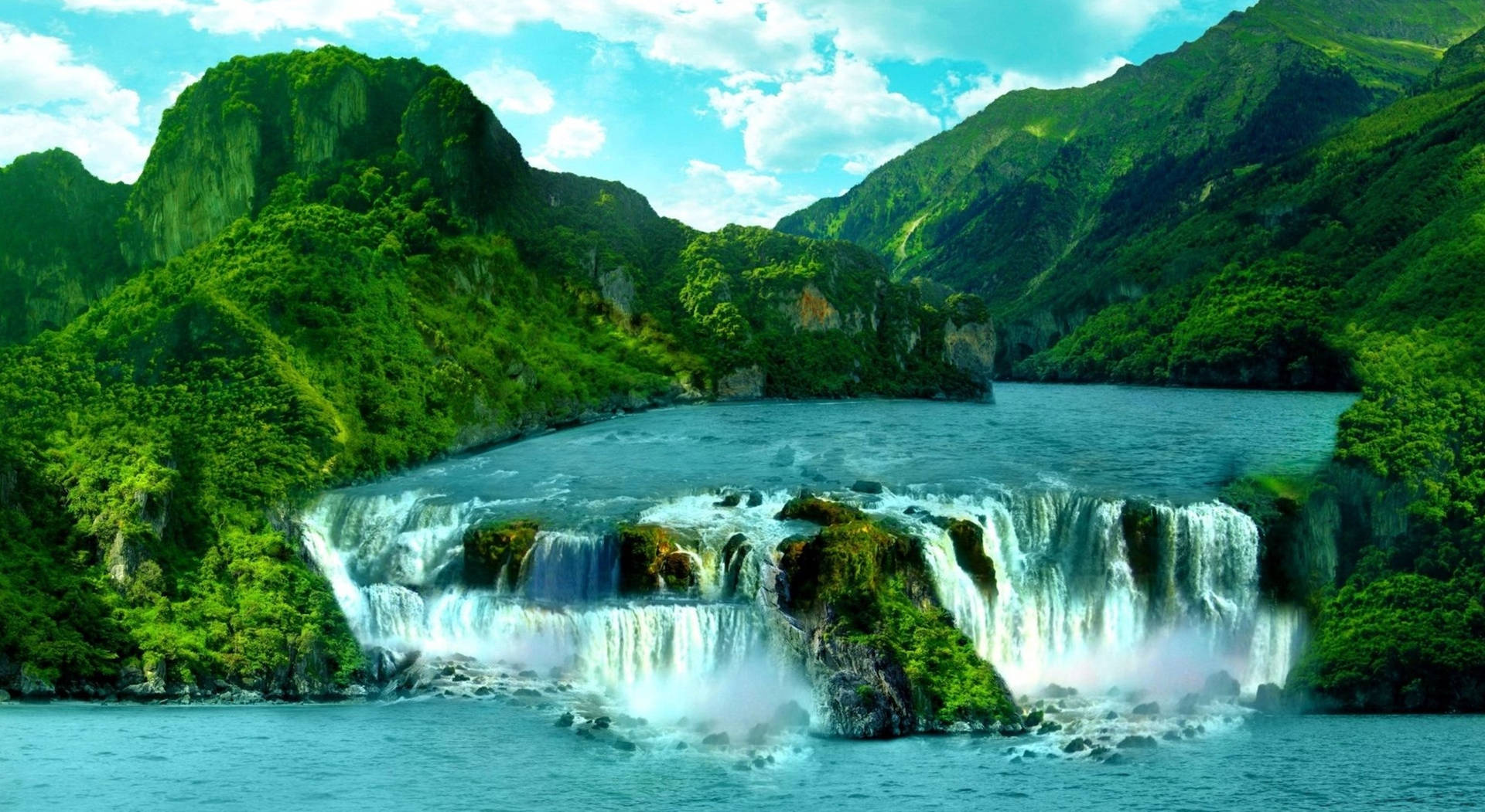 Assam India's Haflong Lake Hd Waterfall Background
