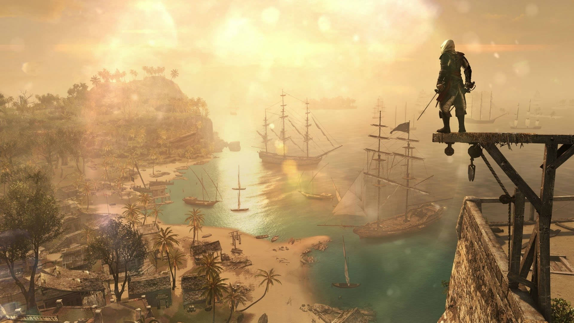 Assassin's Creed Black Flag Beach View Background