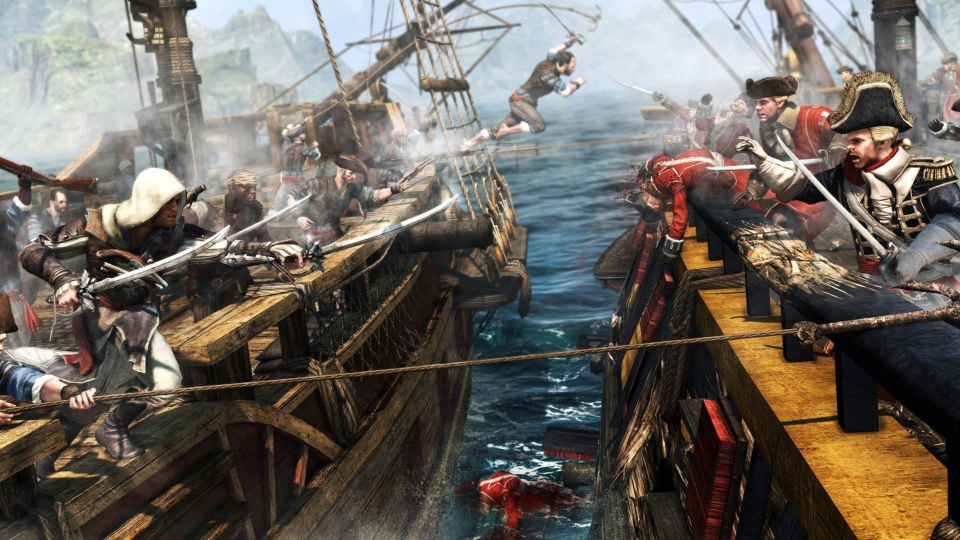 Assassin's Creed Black Flag Maritime Battle Background