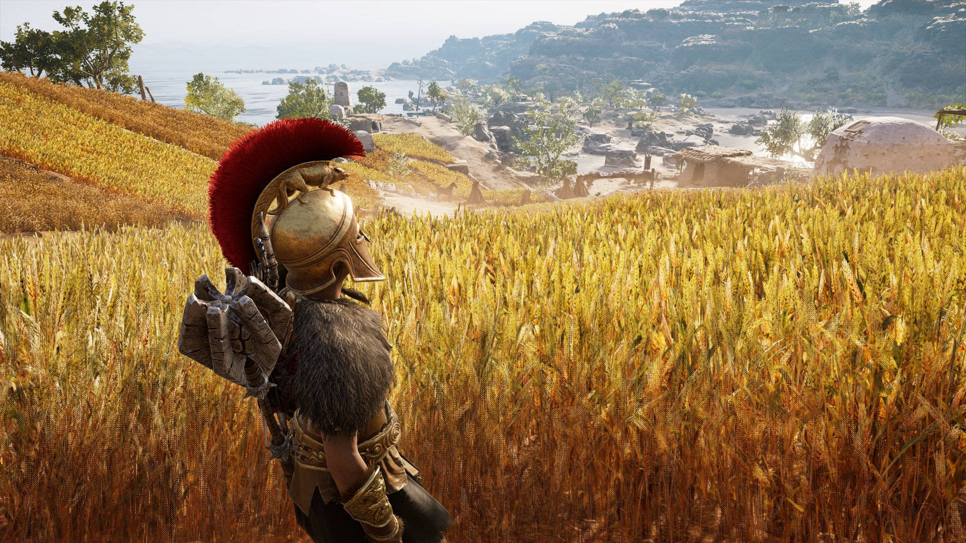 Assassin's Creed Odyssey Alexios In Field Background