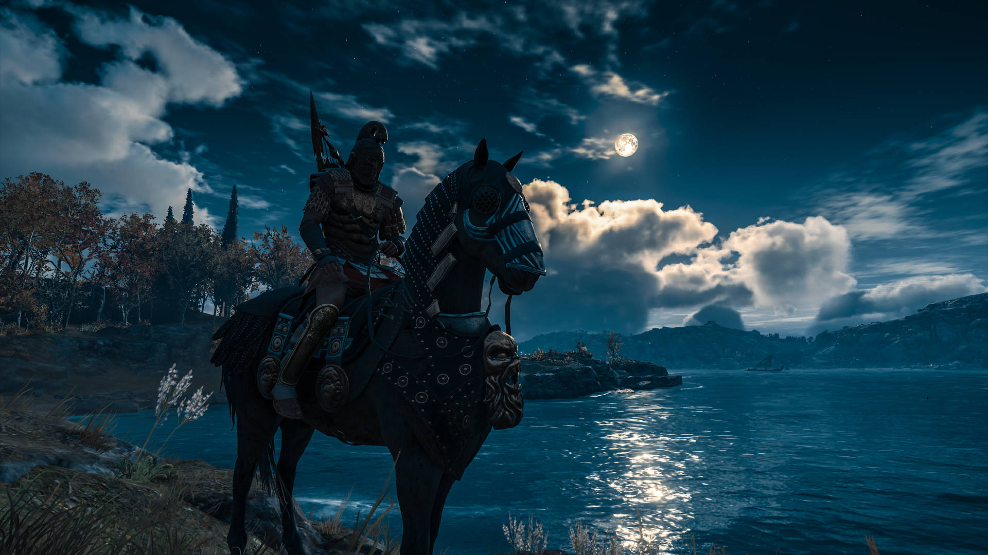 Assassin's Creed Odyssey Spartan Riding Horse Background