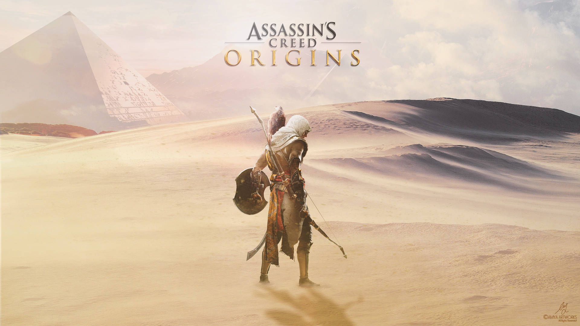 Assassin's Creed Origins Poster Bayek Desert Background