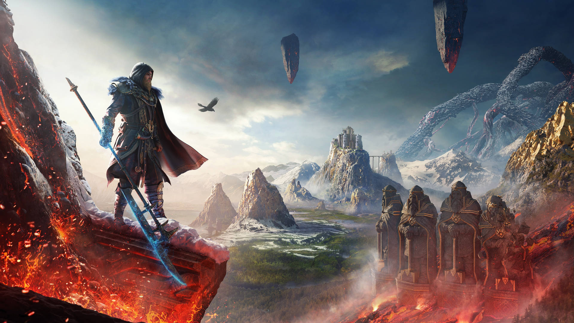 Assassin's Creed Valhalla: Dawn Of Ragnarok Epic Battlefield Scene Background