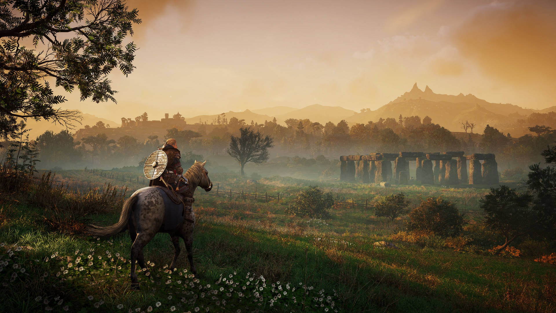 Assassin's Creed Valhalla Mountains Grassland Background