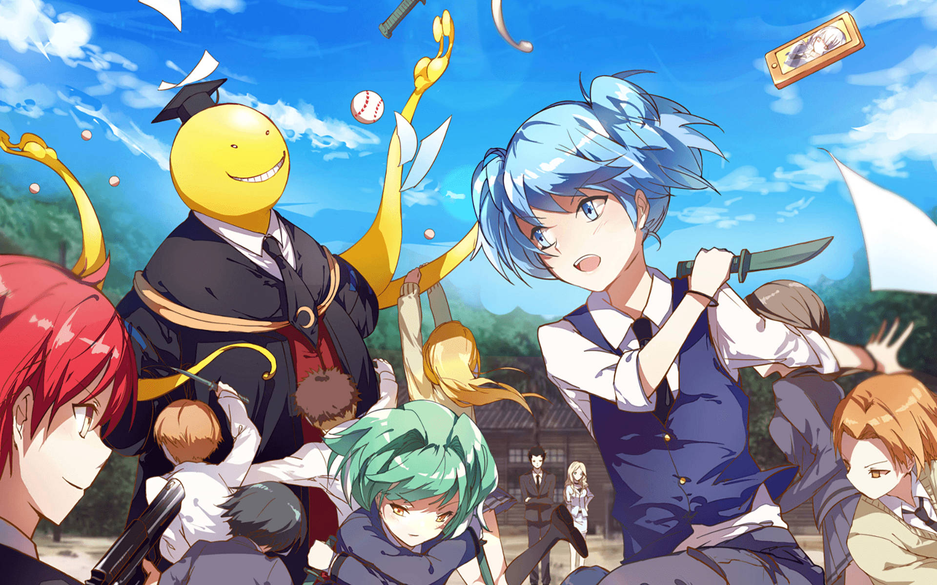 Assassination Classroom Fighting Korosensei Fanart Background