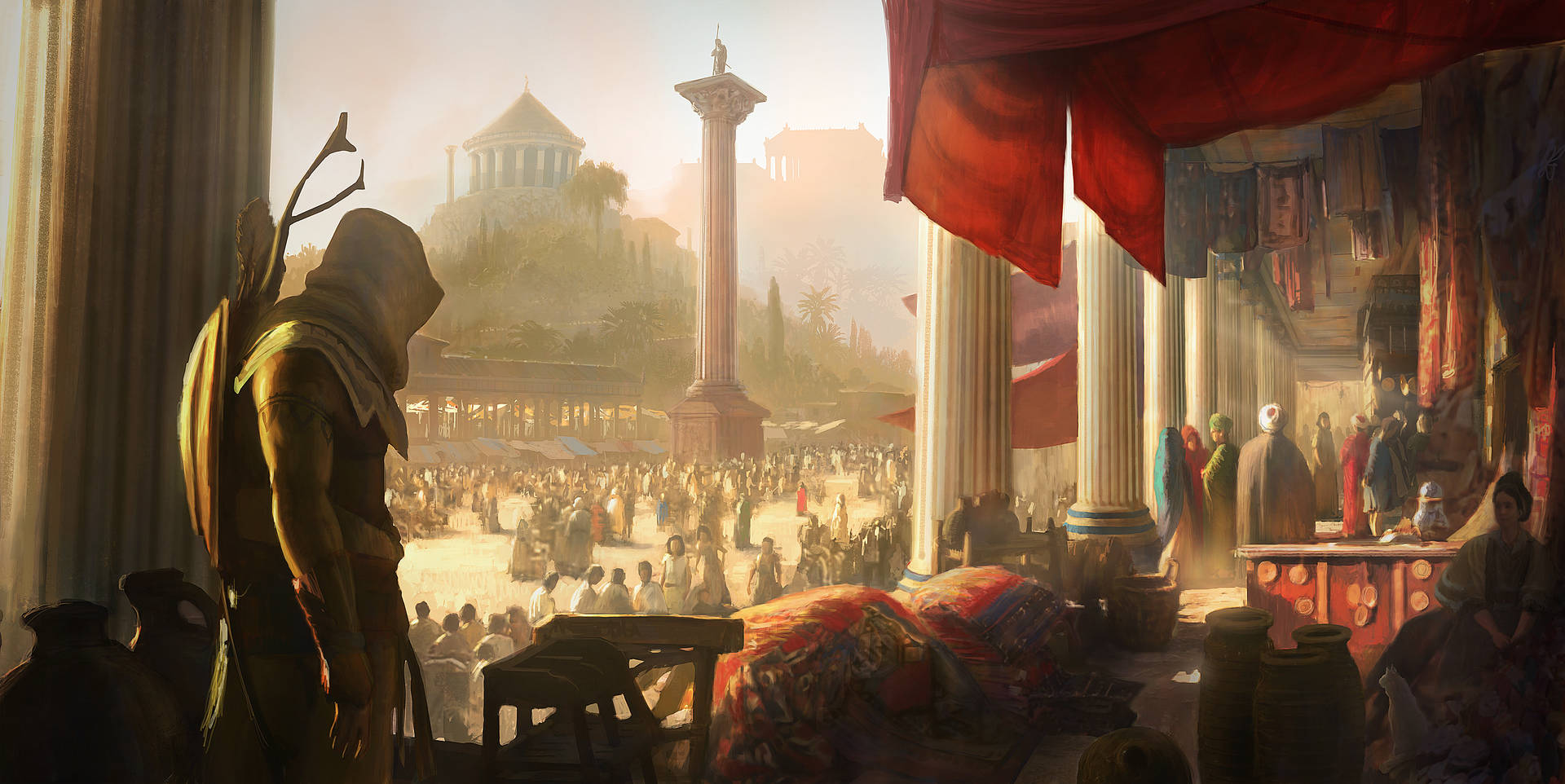Assassins Creed Origins Bayek Observing Background