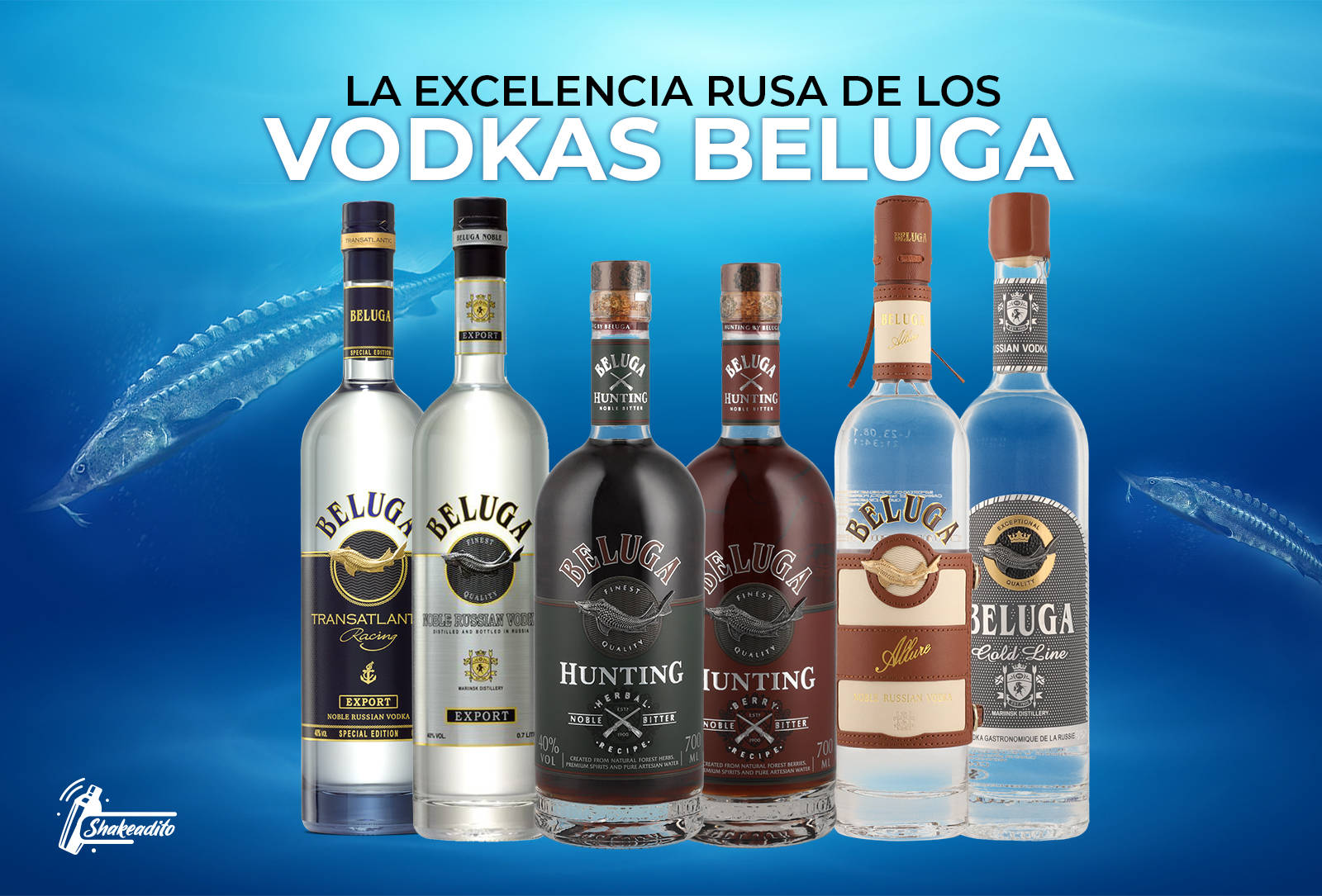 Assorted Beluga Vodka Flavors Background