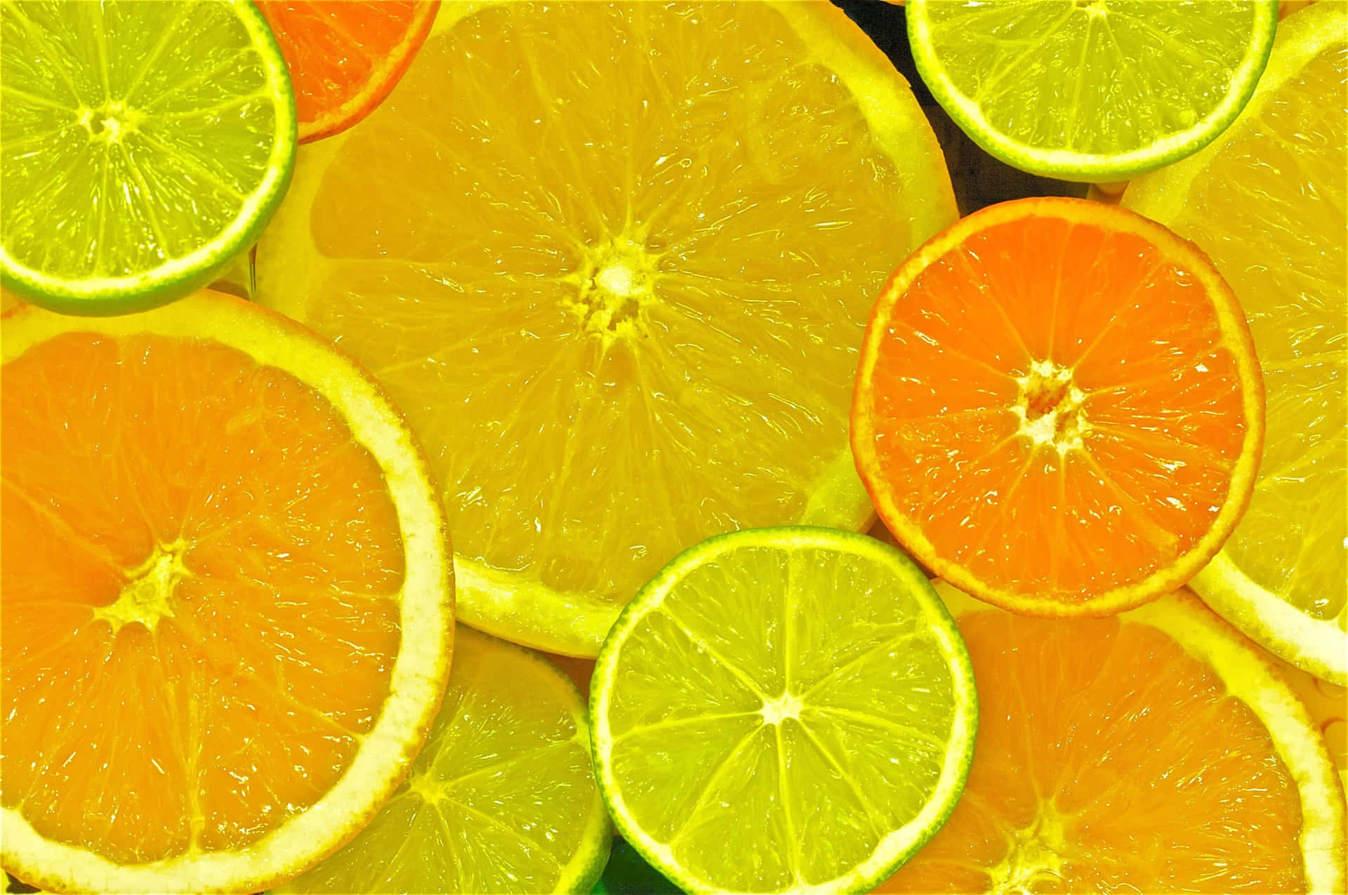 Assorted Citrus Slices Background