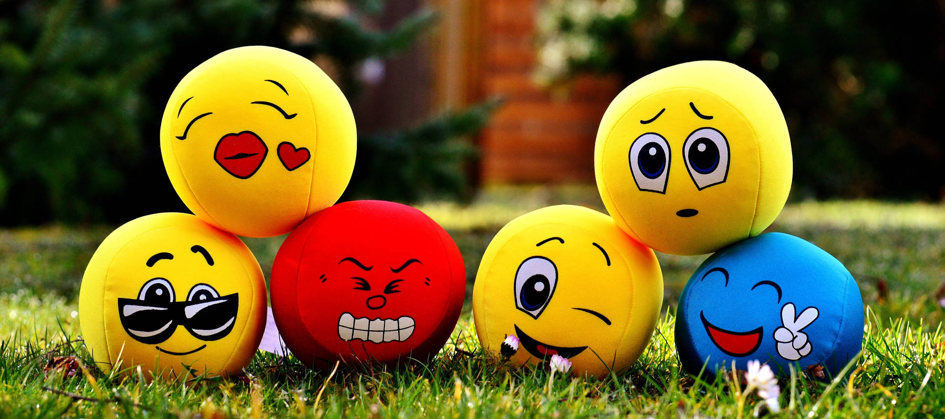 Assorted Emoji Balls Background