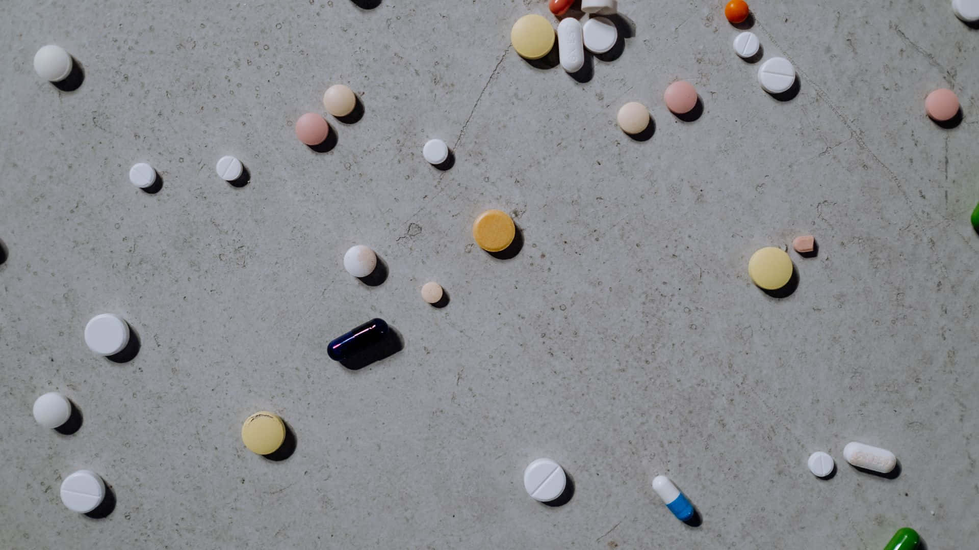 Assorted Medications Scattered Background Background