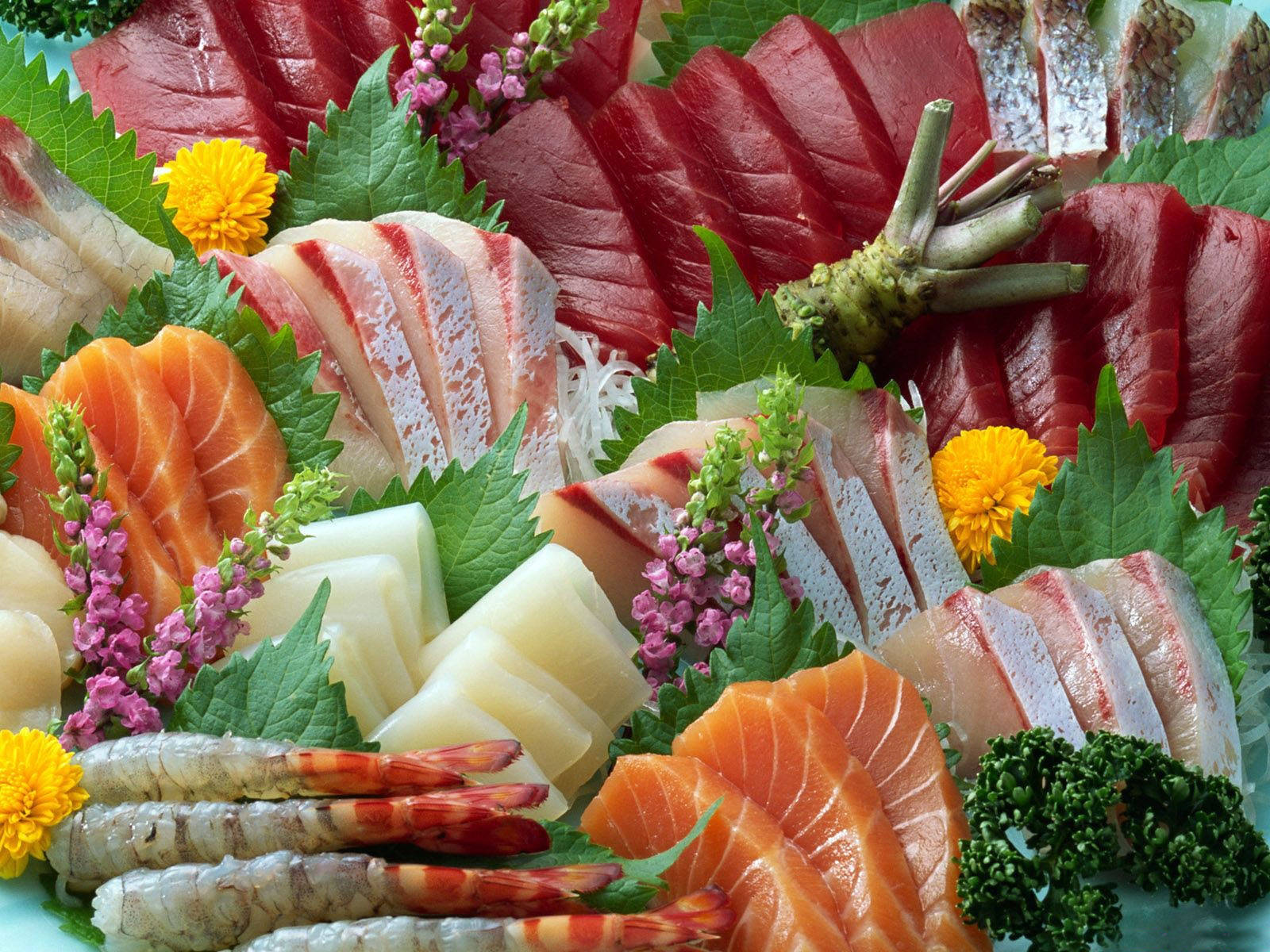 Assorted Sashimi Serving Background