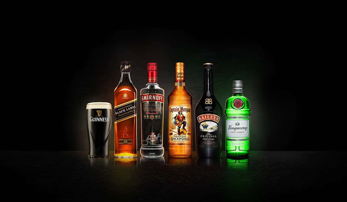 Assorted Spiritsand Beer Brands Display Background