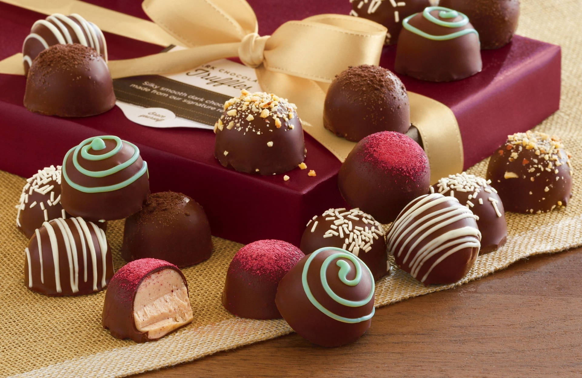 Assorted Truffles Chocolate Day Background