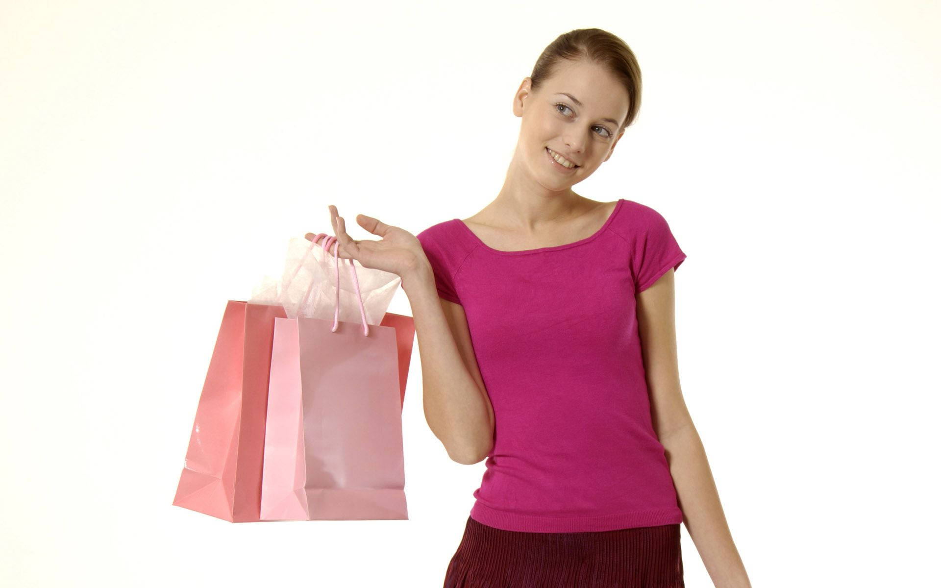 Assortment Of Elegant Pink Shopping Bags Background