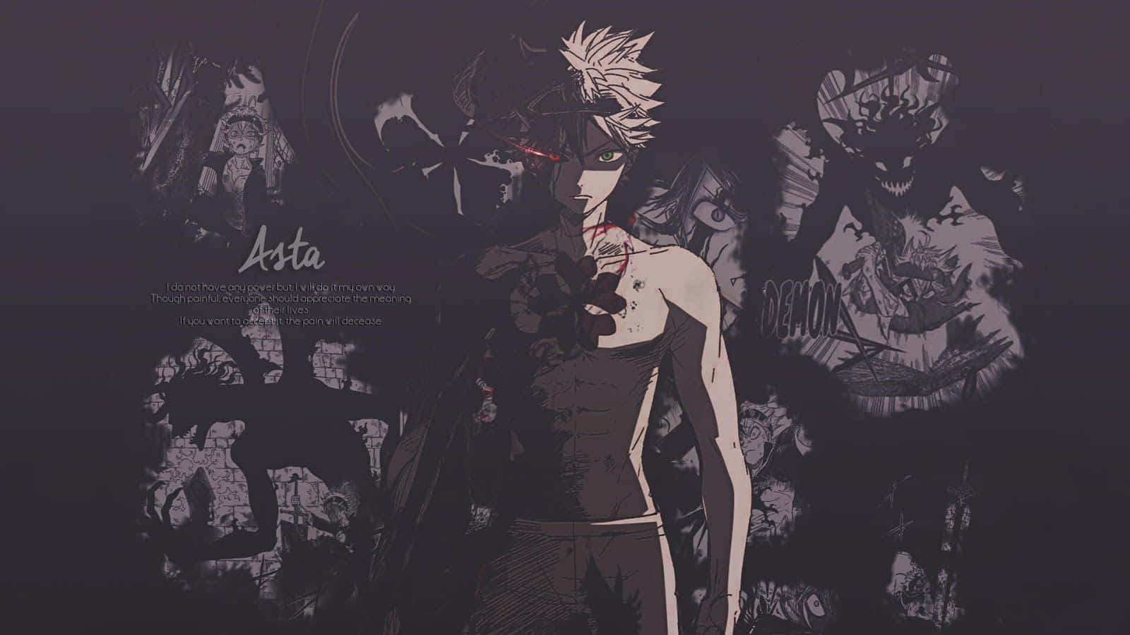 Asta Black Clover 4k Dark Anime Quote Poster