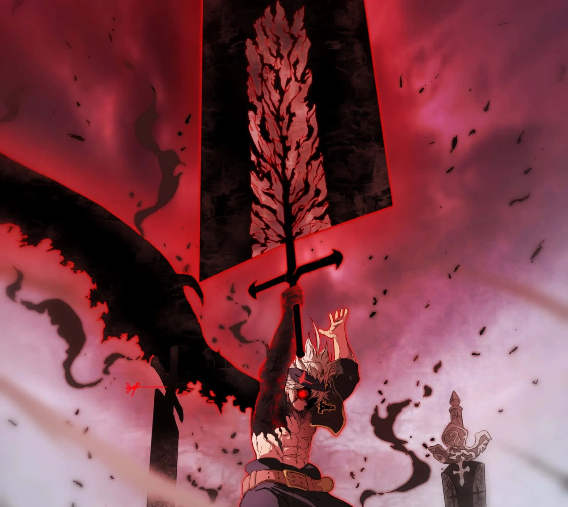 Asta Black Clover 4k Demon Slayer Sword Dark Magic Background
