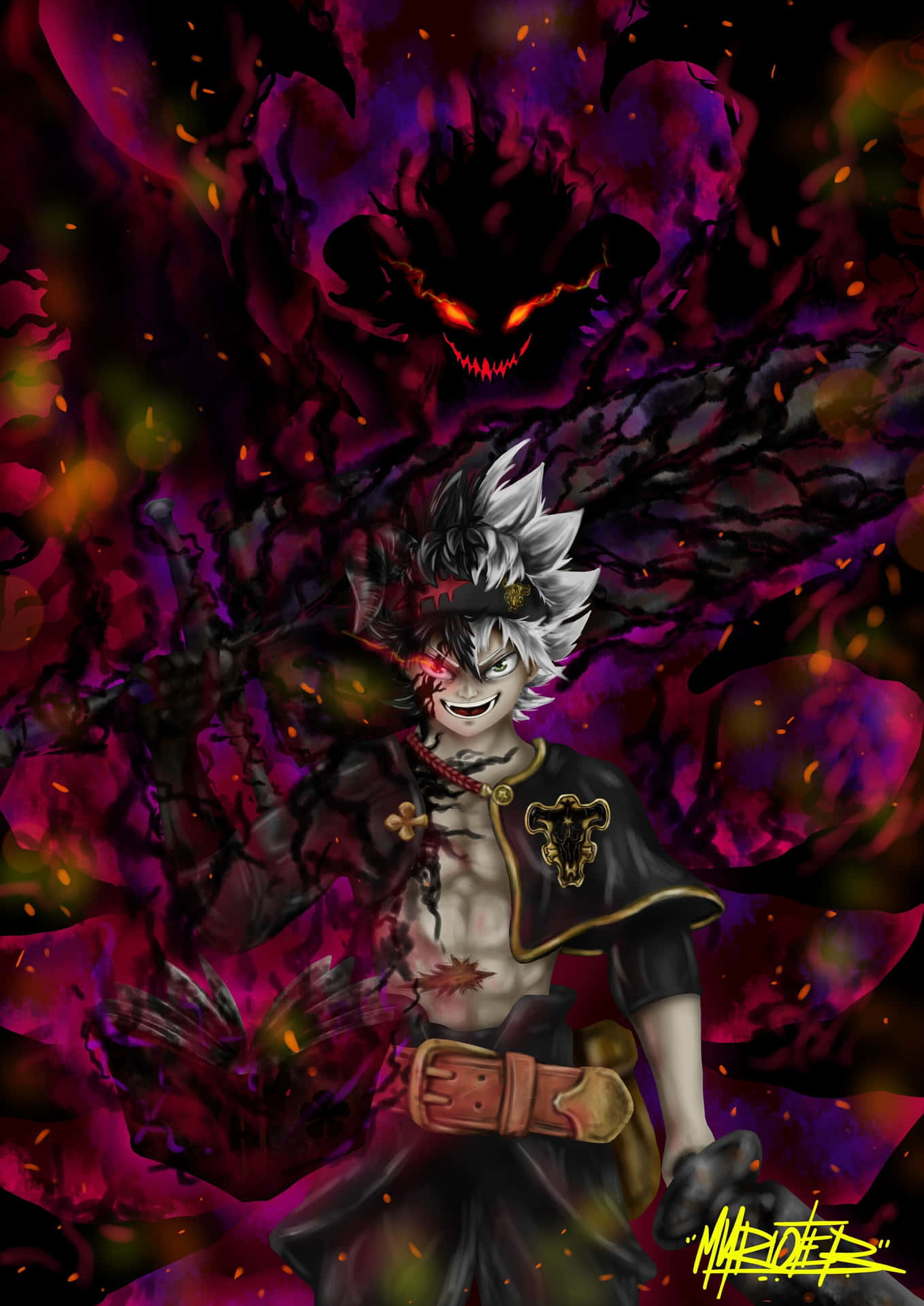 Asta In His Demon-possessed Form Background