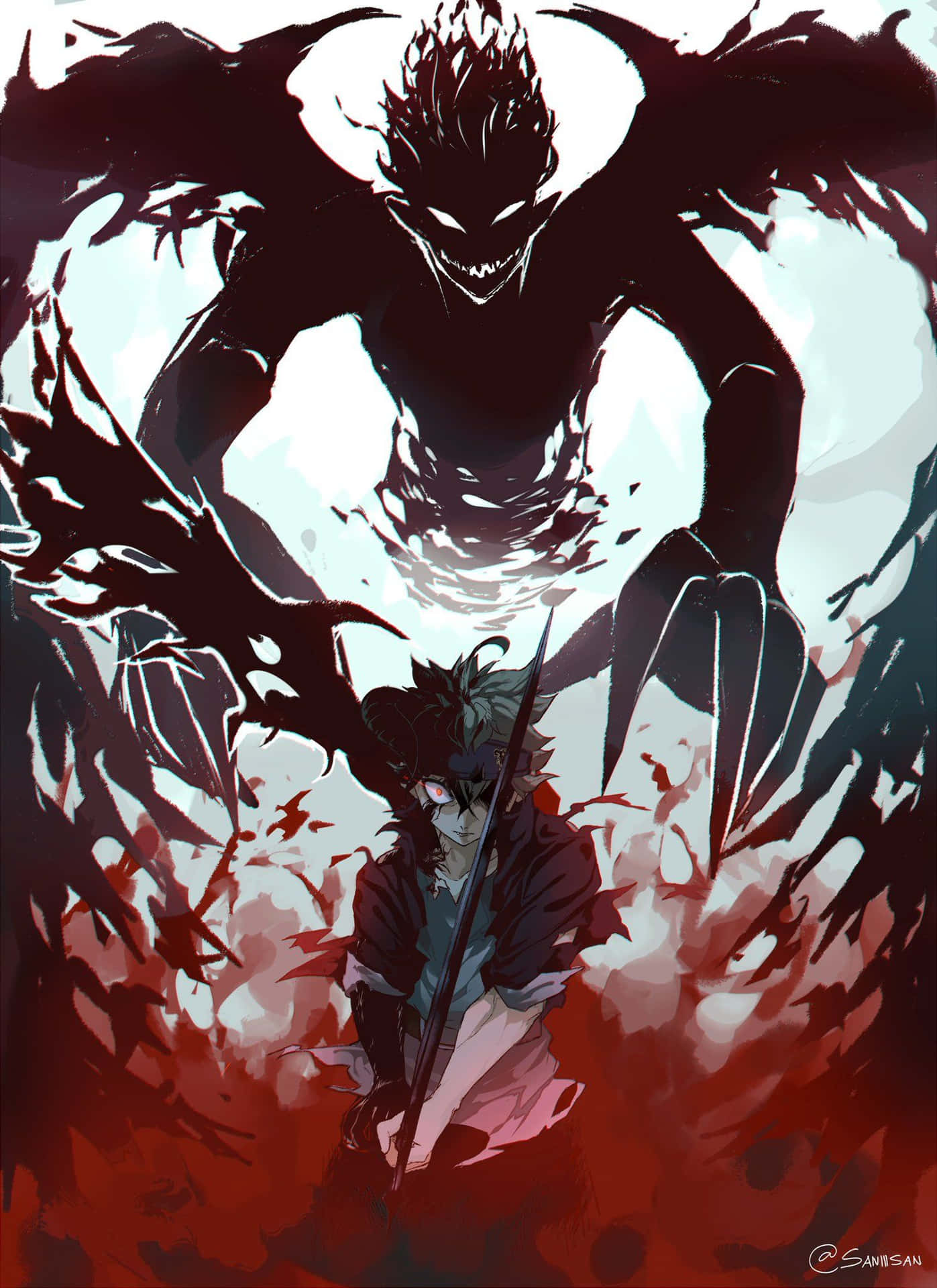 Asta Unleashes Demonic Power Background