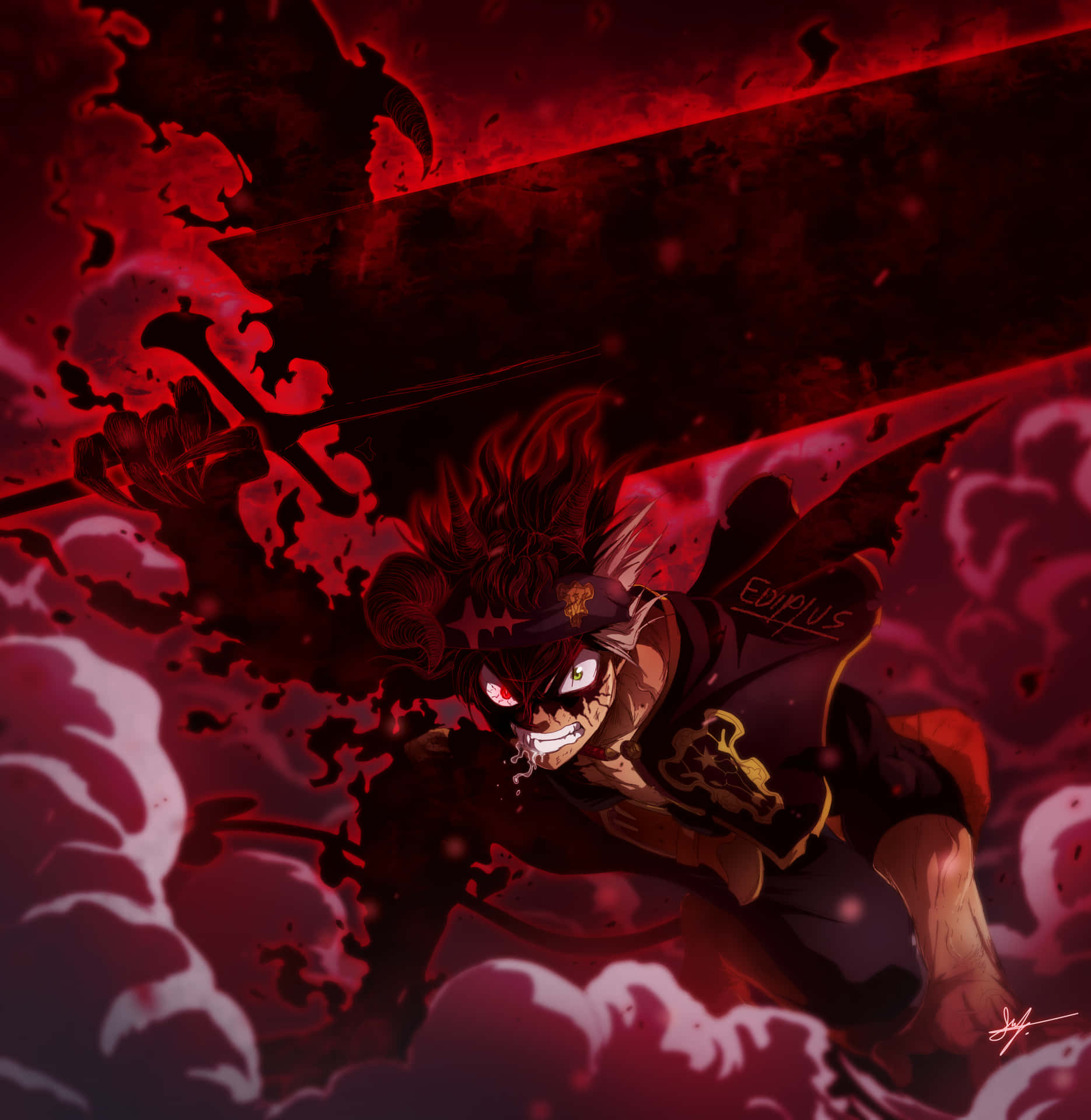 Asta Unleashes His Demonic Form Background