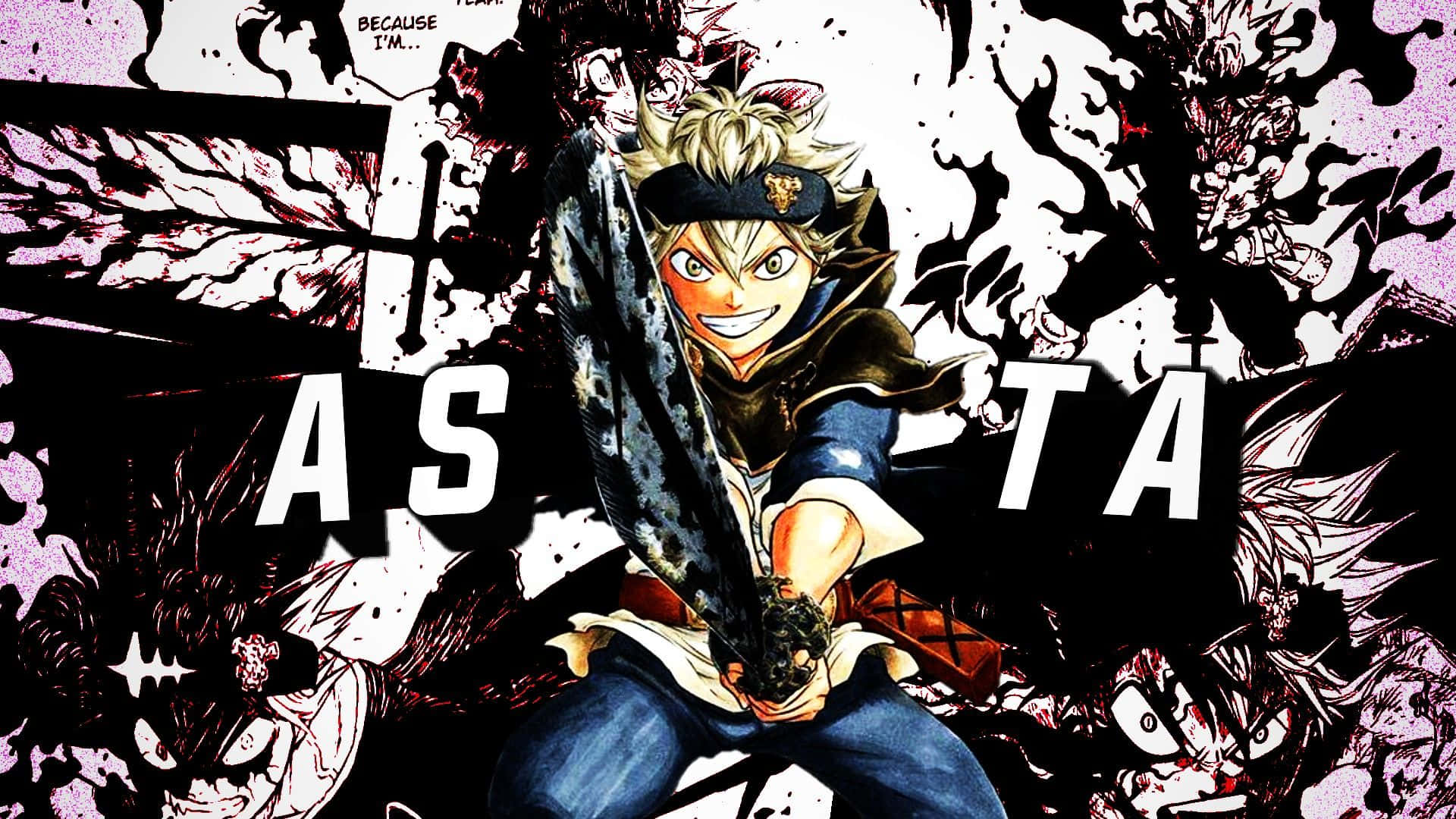 Asta Unleashing Demon Power In Black Clover Background