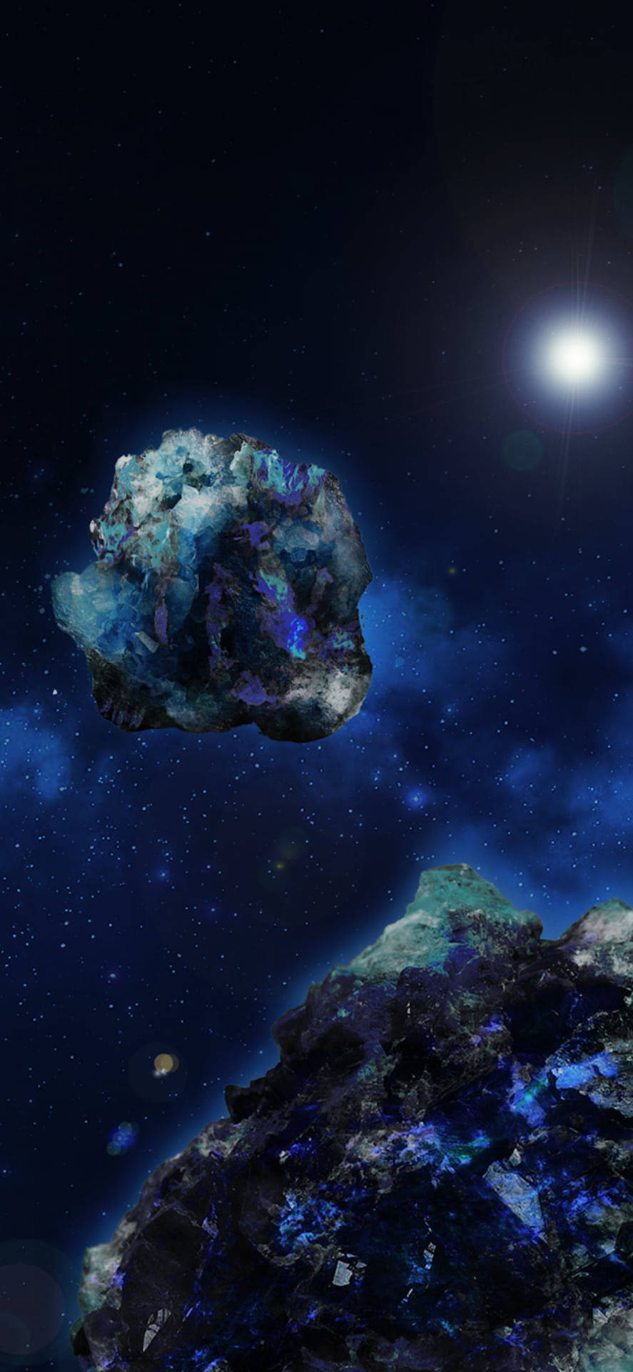 Asteroids In The Cosmos Background