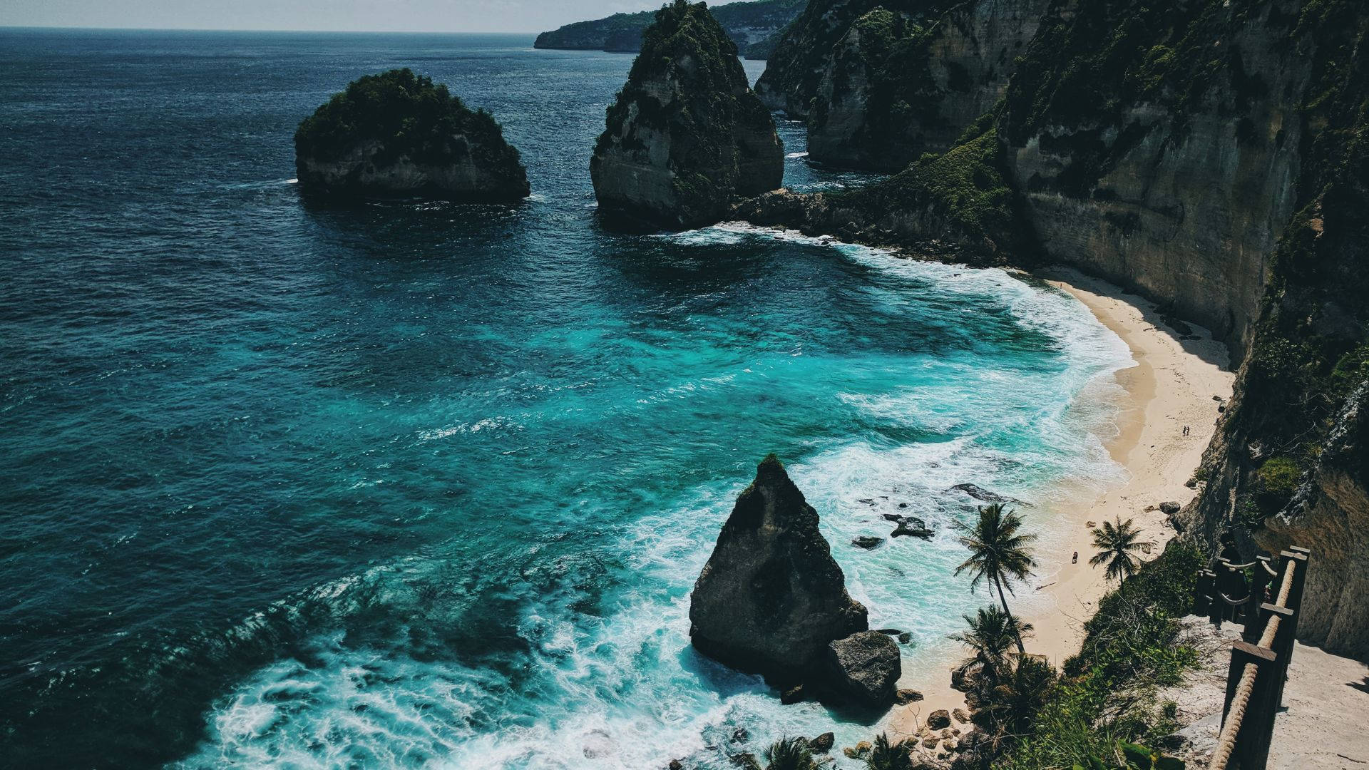 Astonishing Blue Beach Bali Indonesia Background