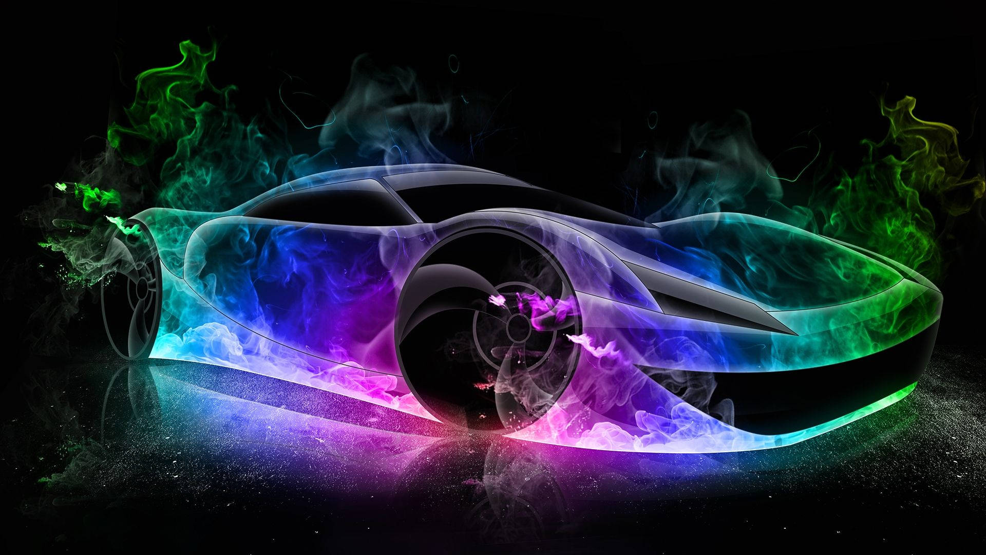 Astonishing Colorful Racing Cars Background