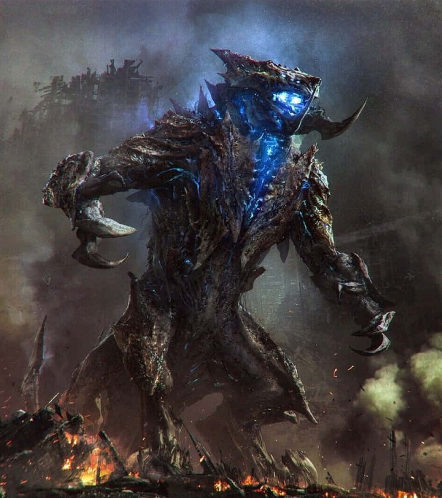 Astonishing Digital Art Of A Kaiju Monster Background