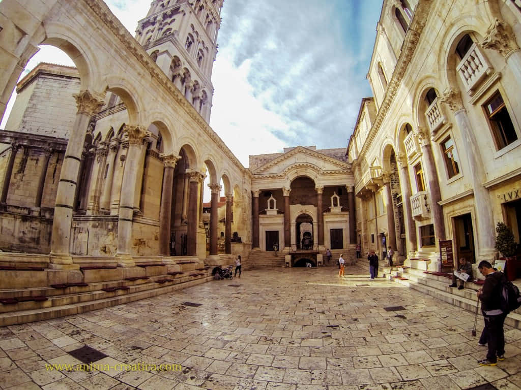 Astonishing Diocletians Palace In Croatia Background