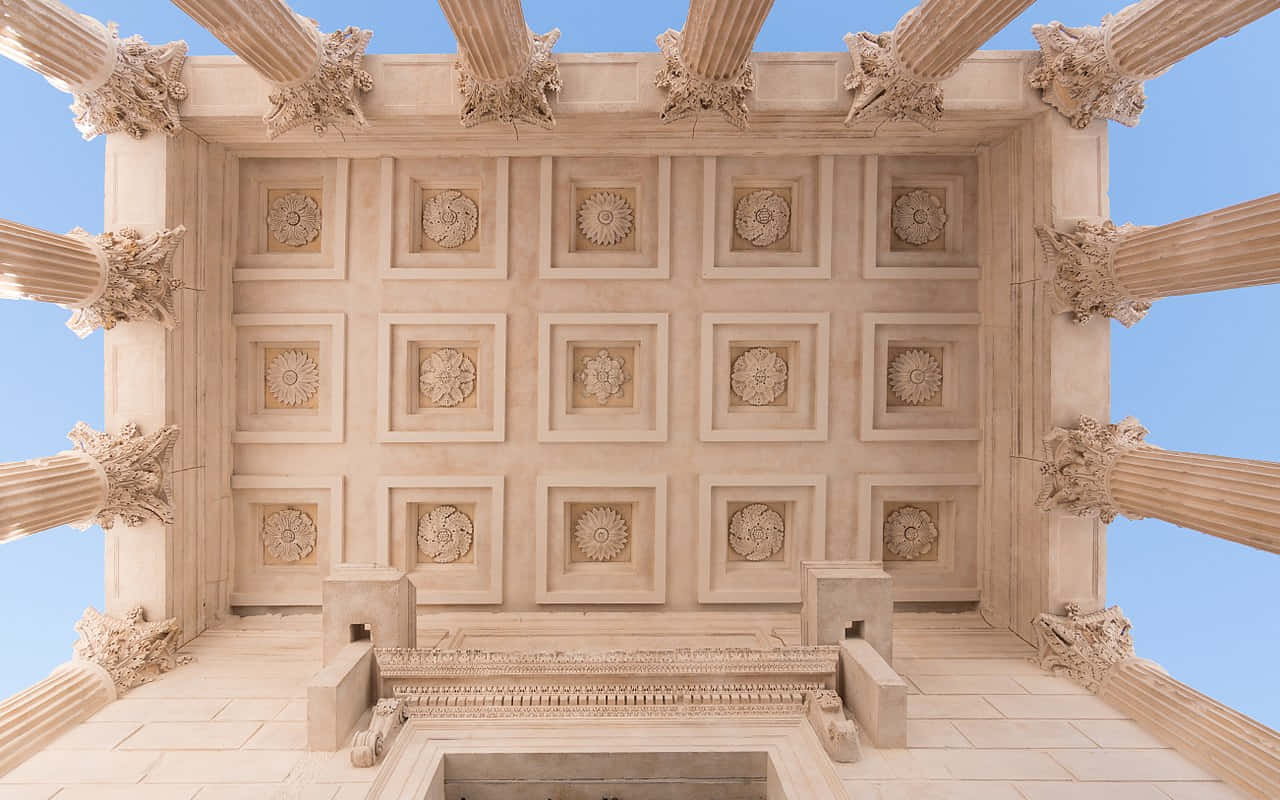 Astonishing Maison Carrée Ceiling From Below Background