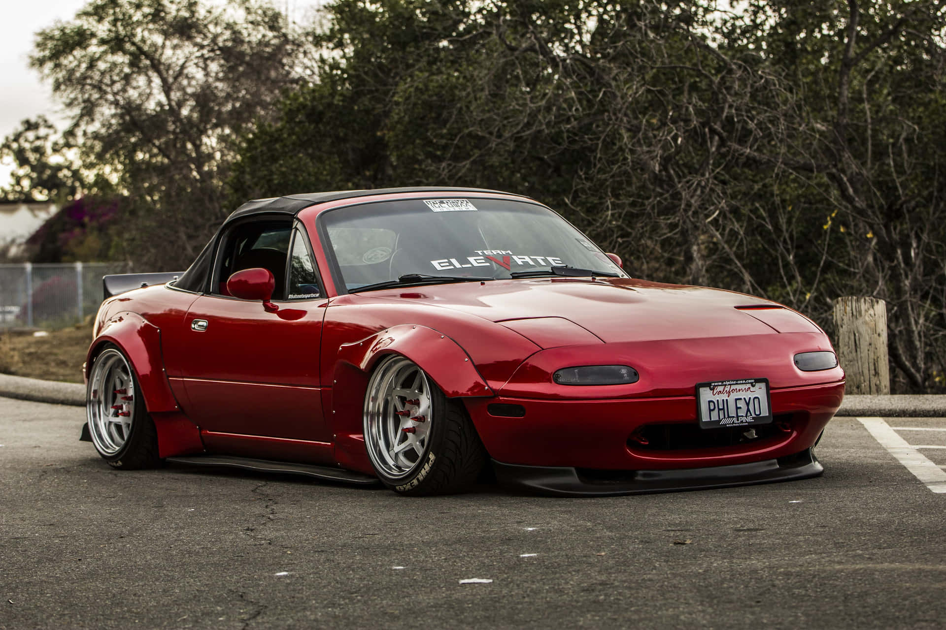 Astonishing Red Mazda Mx 5 Miata Background