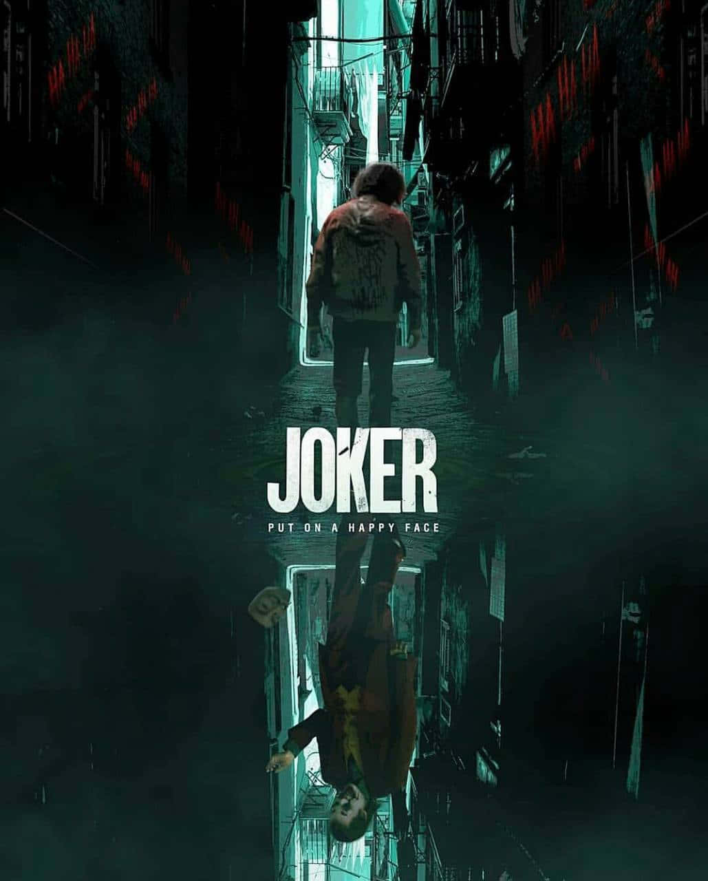Astounding Joker Poster Upside Down Reflection Graphic Art Background