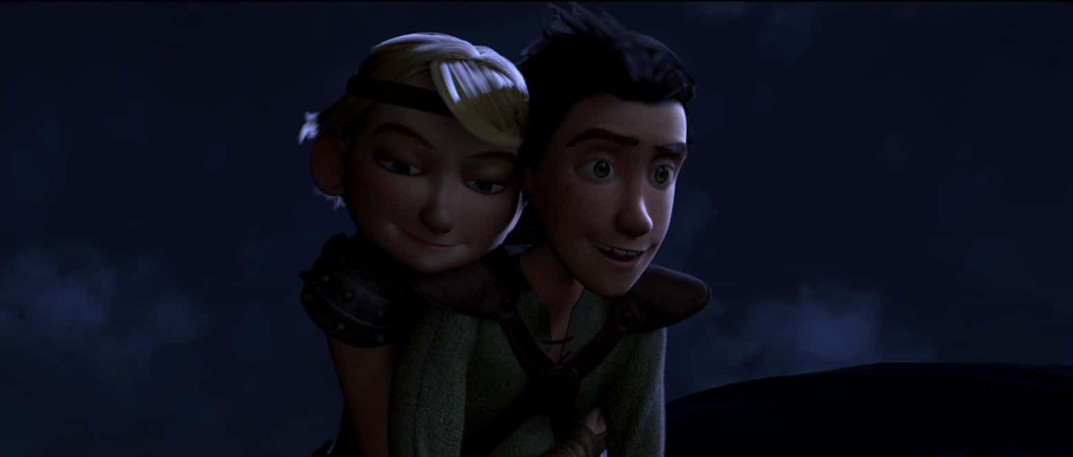 Astrid Hugging Hiccup How To Train Your Dragon The Hidden World Background