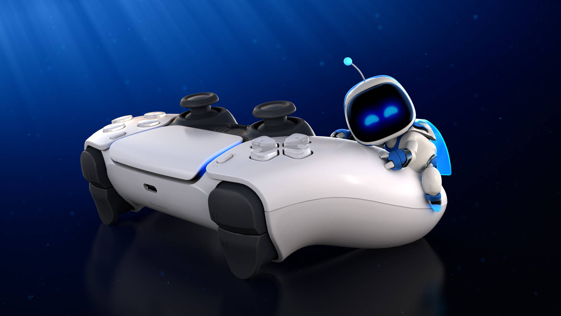 Astro-bot With Ps5 Controller Background