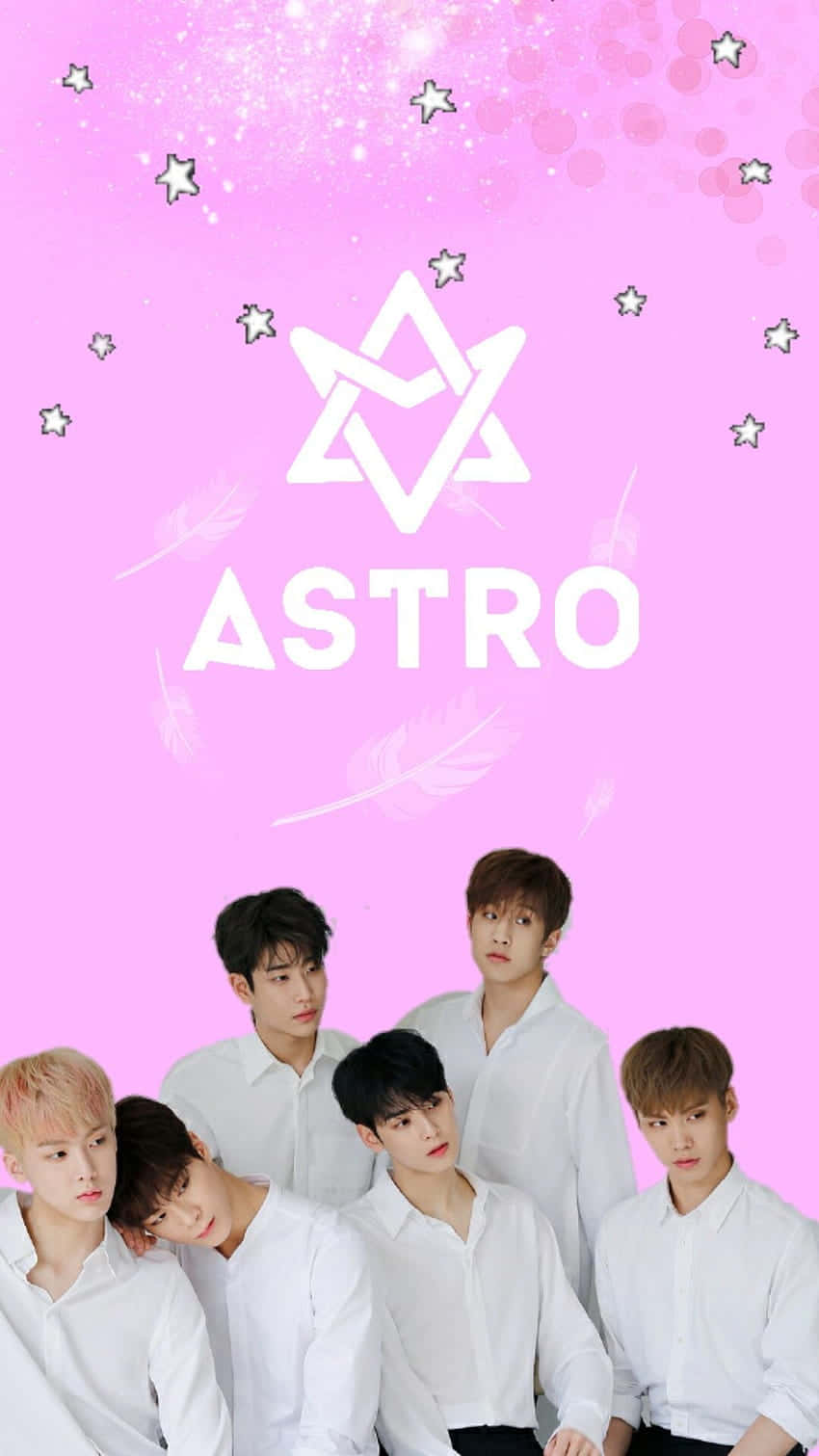 Astro Kpop Group Pink Background