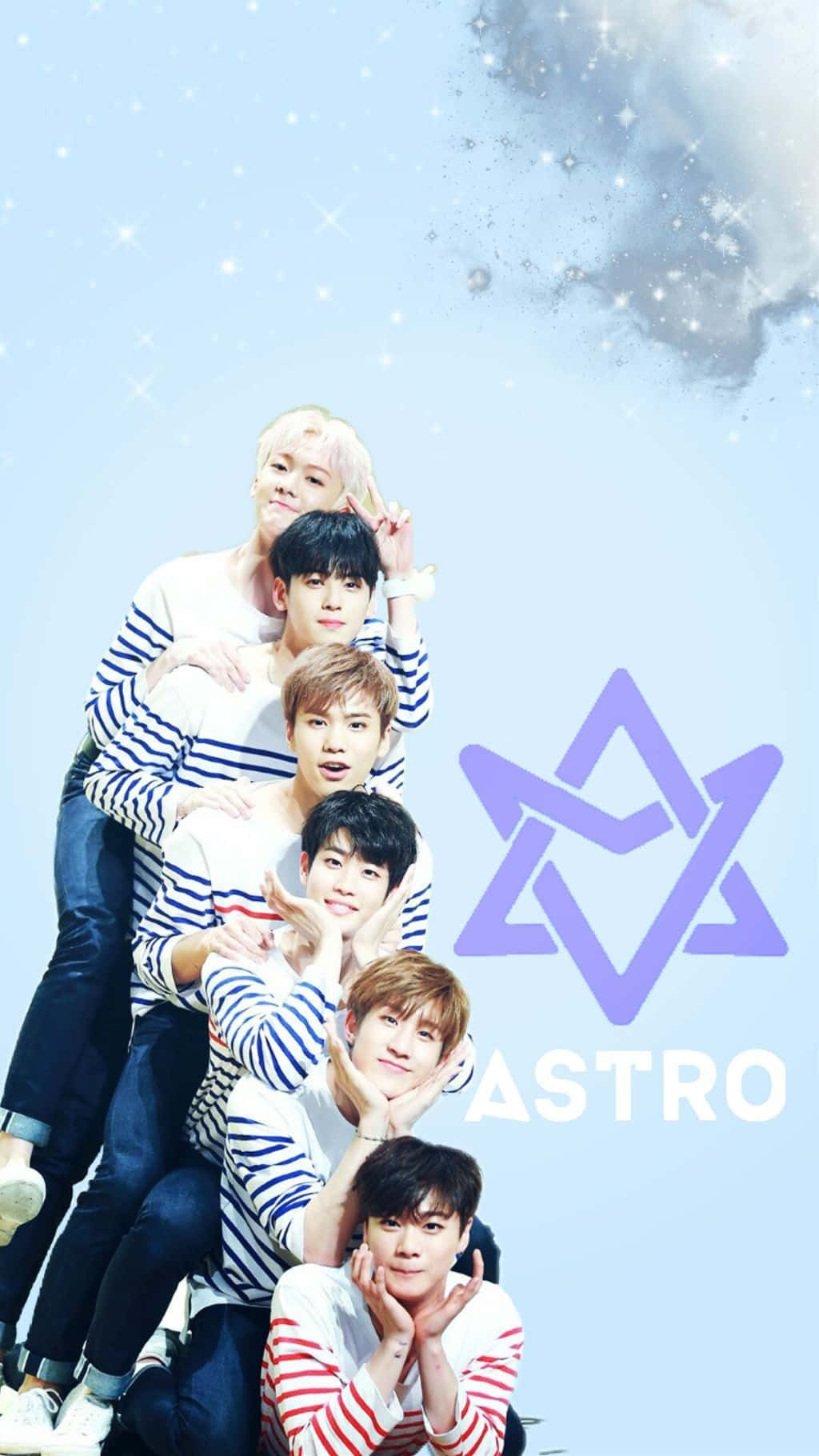 Astro Kpop Group Posewith Logo Background