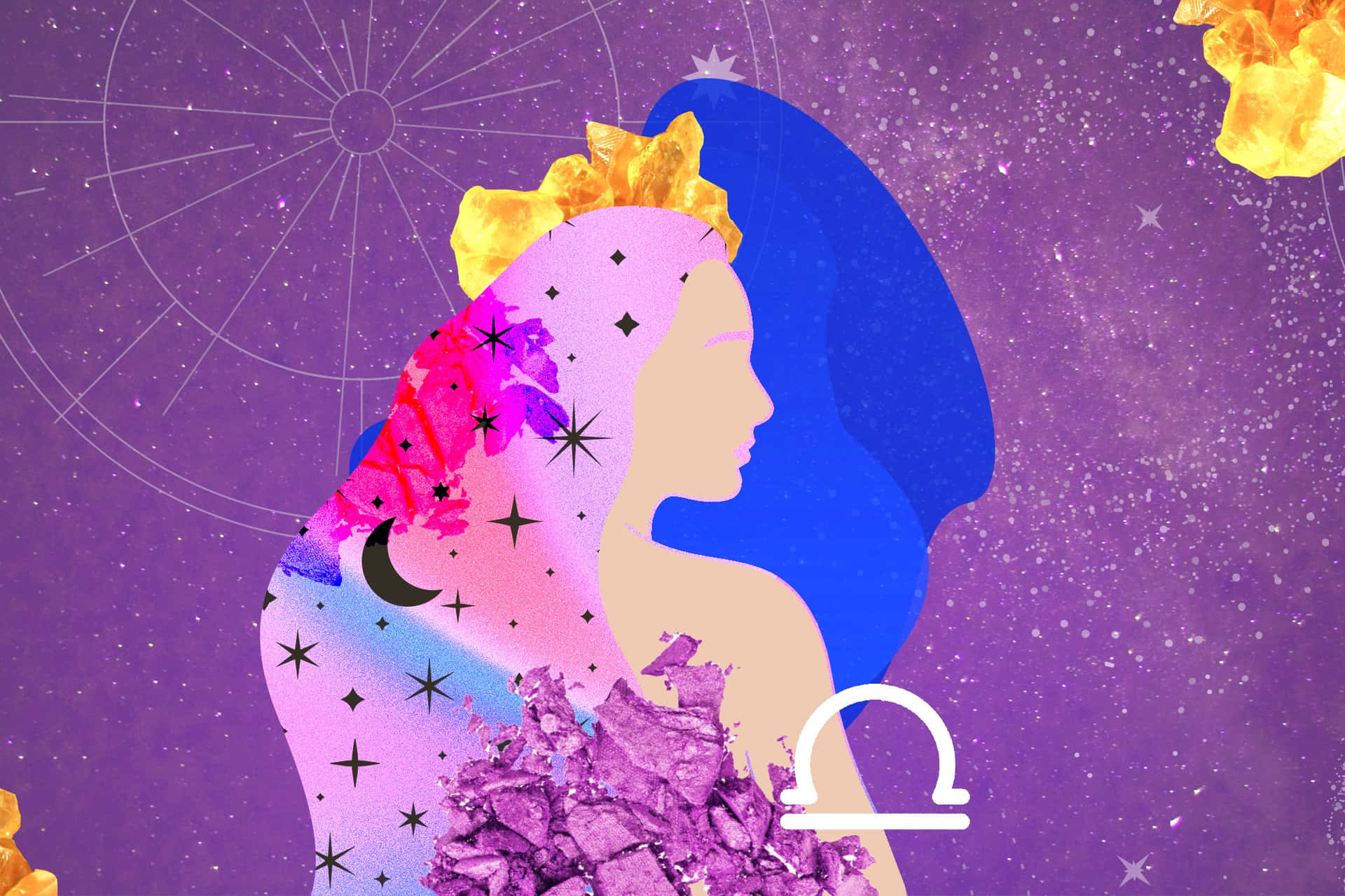 Astrological Silhouette Art Background