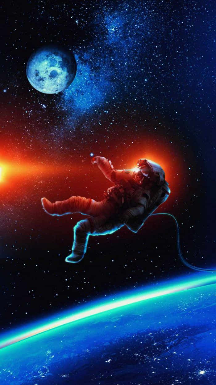 Astronaut Adriftin Space Background