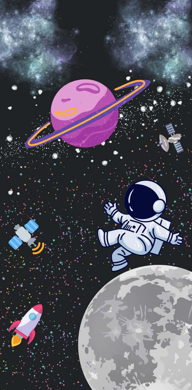 Astronaut Adventurein Outer Space Background