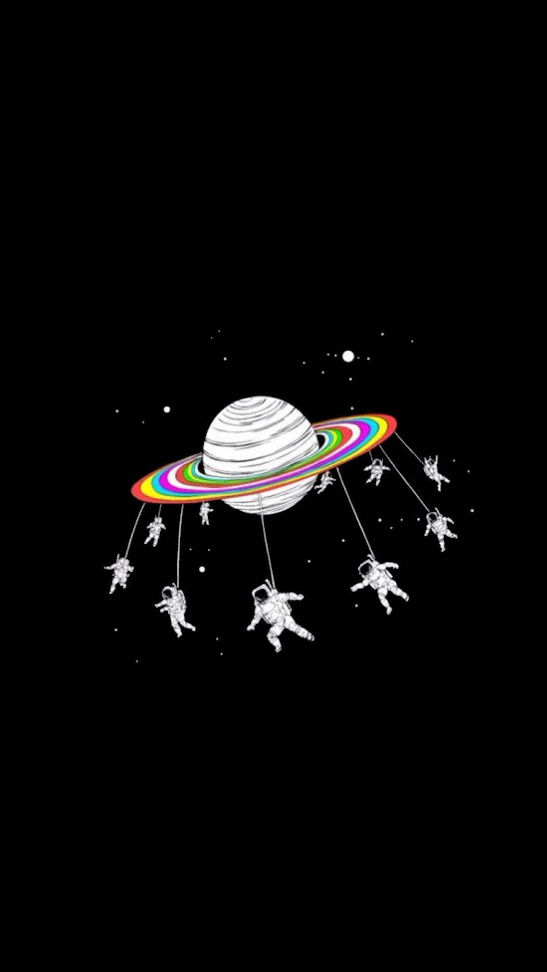 Astronaut Aesthetic And Saturn Background