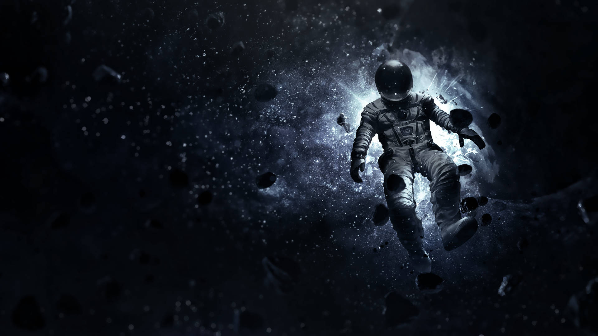 Astronaut Aesthetic Floating In Space Background