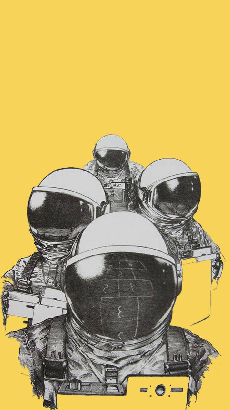 Astronaut Aesthetic White Space Suits Background