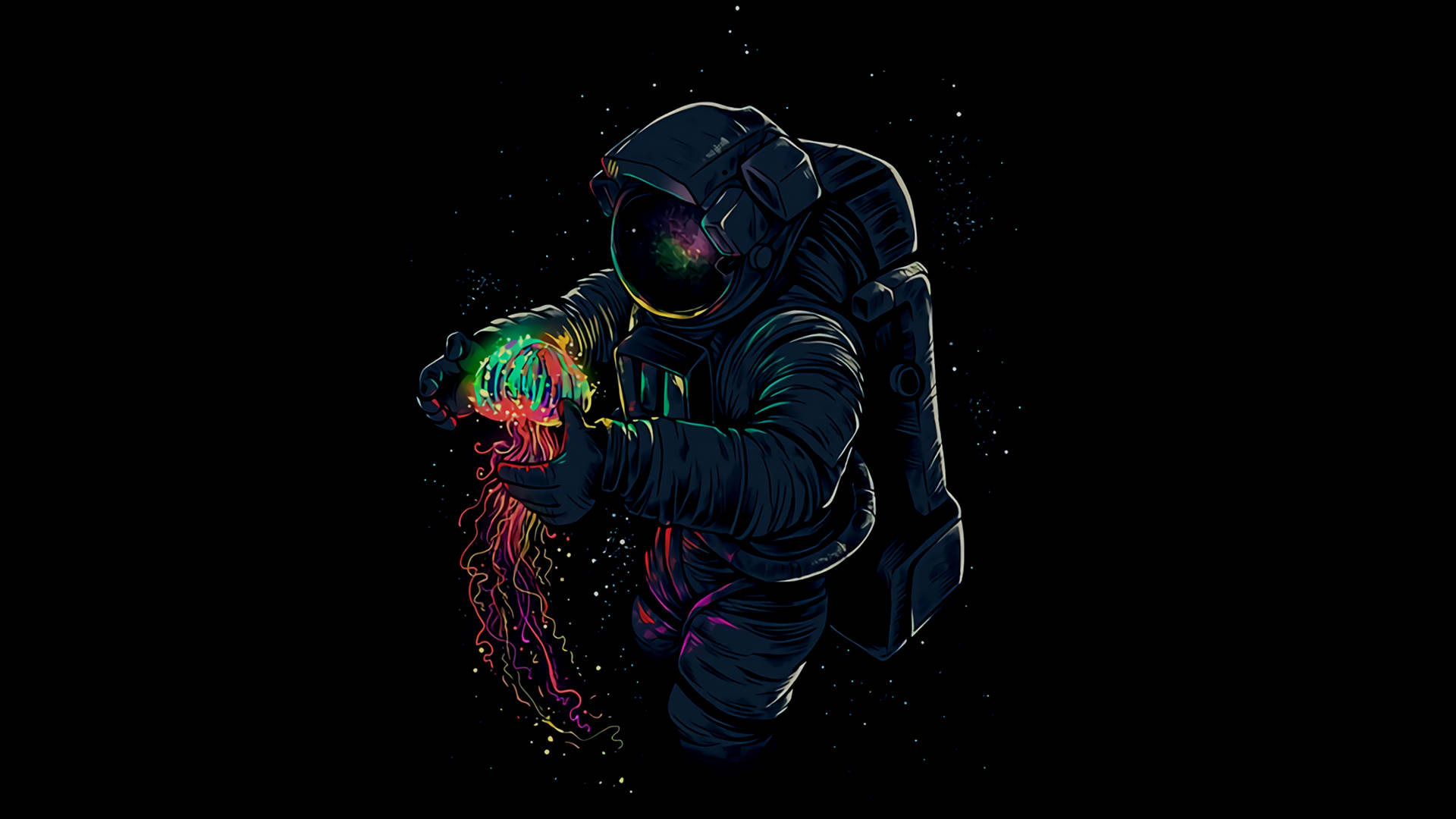 Astronaut Aesthetic With Neon Jellyfish