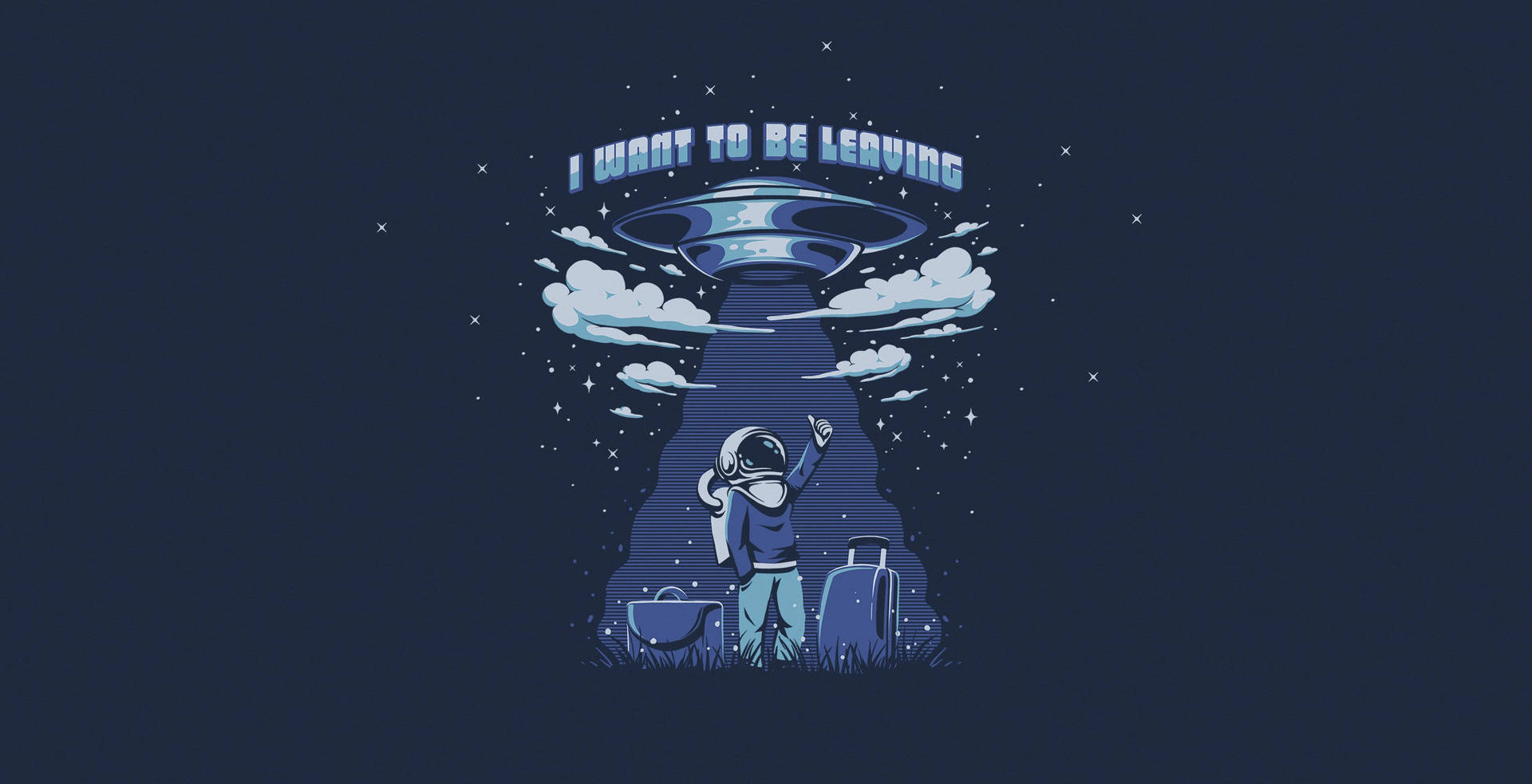 Astronaut And Ufo Background