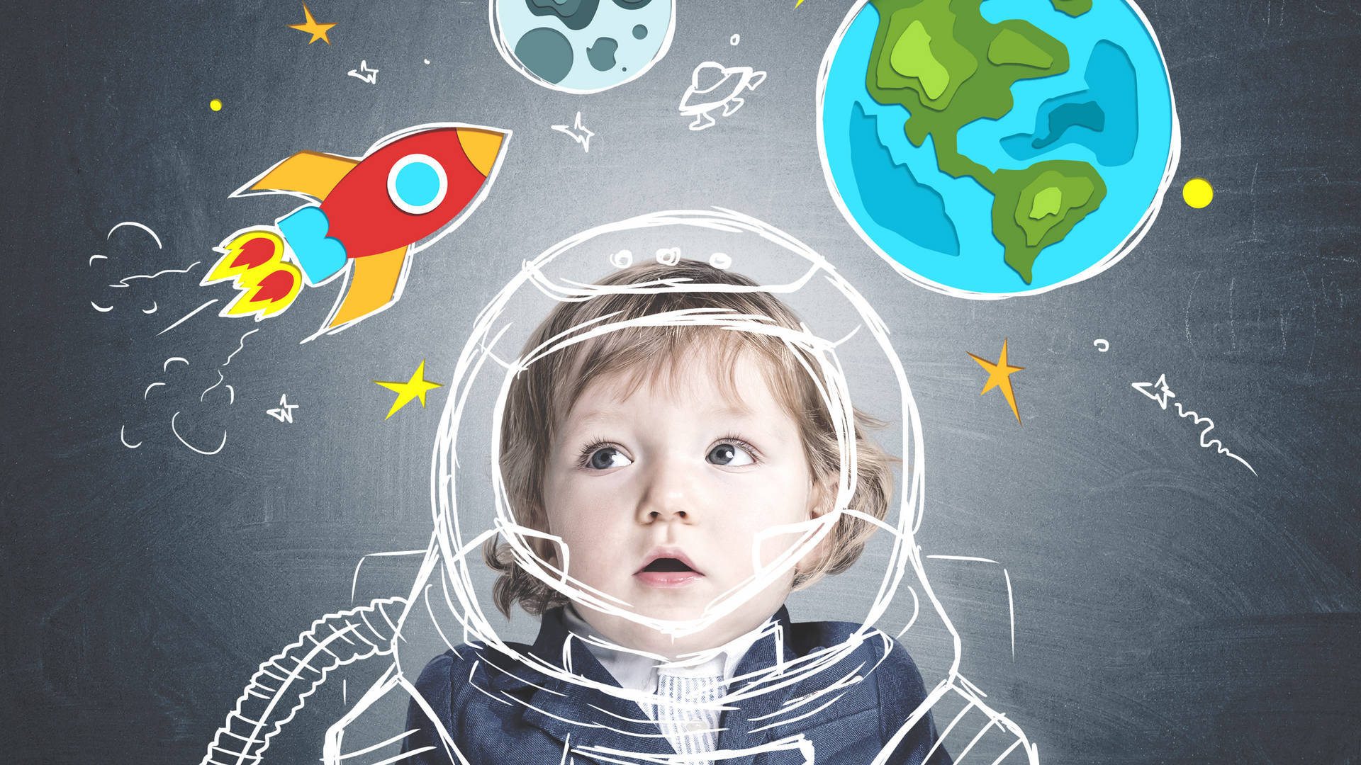 Astronaut Baby Sketch Art Background